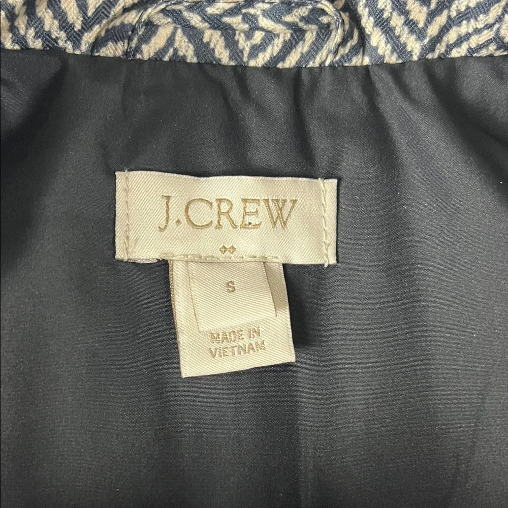J.‎ Crew Women's Small Black and White Herringbone Full Zip Vest & Front Pockets